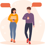 会話する人々のイラスト